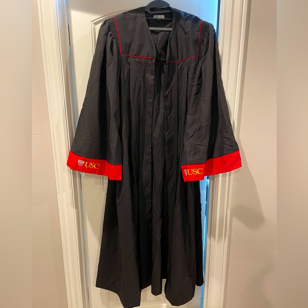 USC Black and Red Graduation Gown